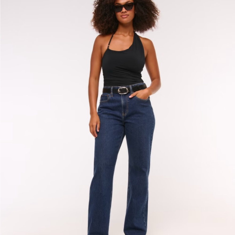Abercrombie & Fitch Women's Straight Leg Jeans - Dark Blue